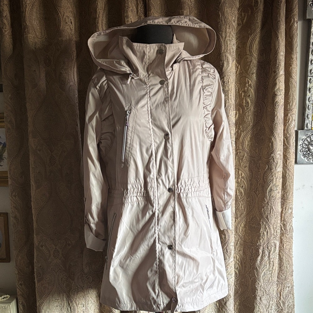 Kensie Light Tan Hooded Utility Jacket